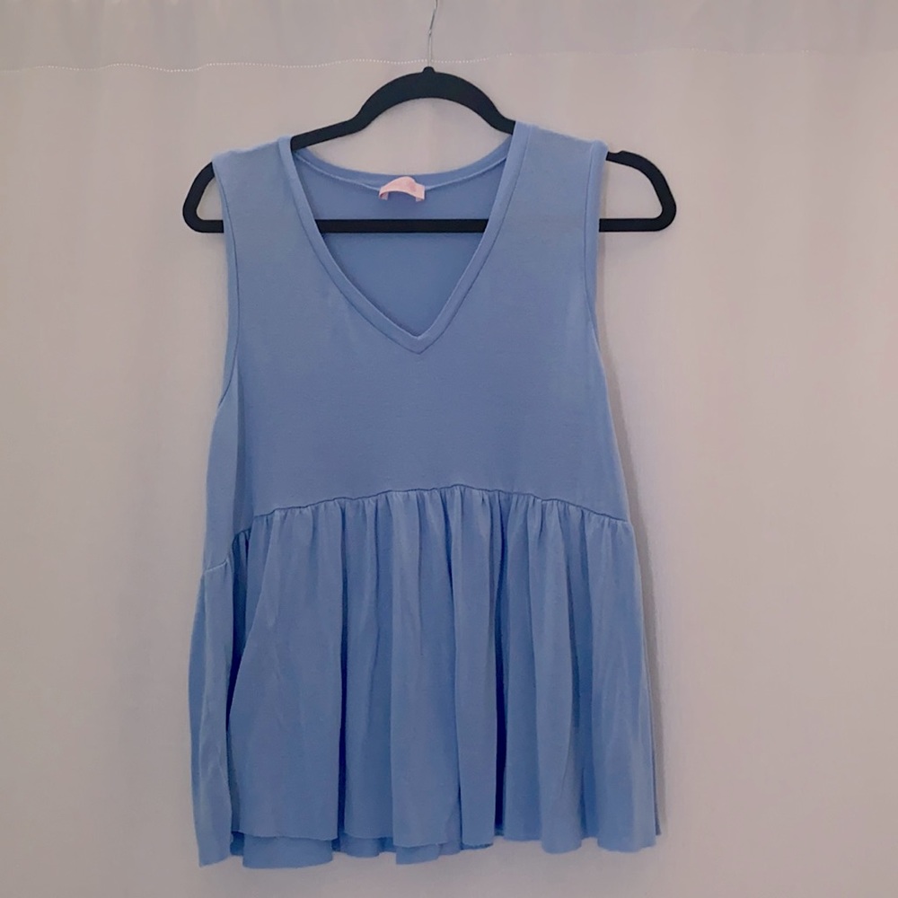 Pink Lily - Follow You Everywhere Light Blue Tank